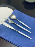 White Stainless Steel Flatware 36 Piece Set Dinner knives, Dinner Forks, Soup Spoons