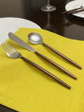 36 pieces brown flatware set inclused dinner fork, soup spoon, dinner knife
