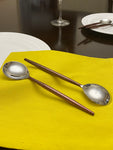 Stainless Steel Tablespoons Set of 6 Piecces-Brown