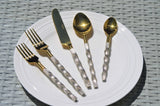 Golden Stainless Steel Flatware Set of 20 PC (Twsited)