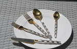 Golden Stainless Steel Flatware Set of 5 PC (Twsited)