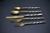 Golden Stainless Steel Flatware Set of 5 Pieces