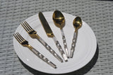 Golden Stainless Steel Flatware Set of 5 Pieces