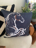 Embroidered 18"x18" Black Decorative Pillow