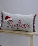 Christmas Throw Pillow for couch- Believe 14" x 24"