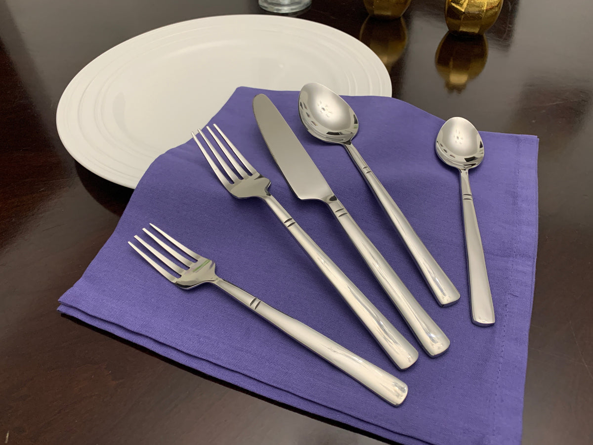 Vibhsa Modern Flatware set of 20 Pieces Silver Stainless Steel