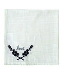 Table Cloth Napkins Set of 4 with Love Embroidery