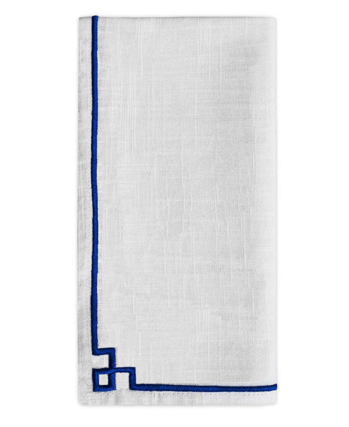 Vibhsa Cotton Table Napkins | Set of 4, Blue Embroidery, 20"x20"