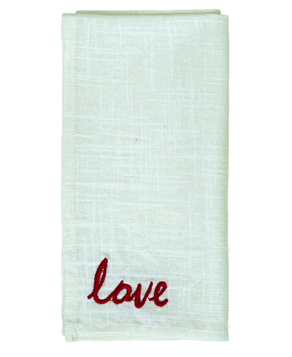 Vibhsa Cotton Table Napkins | Set of 4, Red Embroidery, 20"x20"