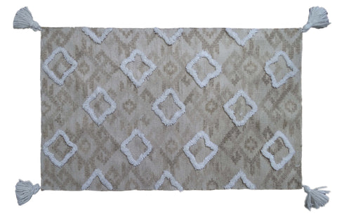Tufted Shatter rug with corner fringes (25"x45")