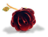 Handcrafted Red Rose Flower with Golden Finish Stem - Vibhsa