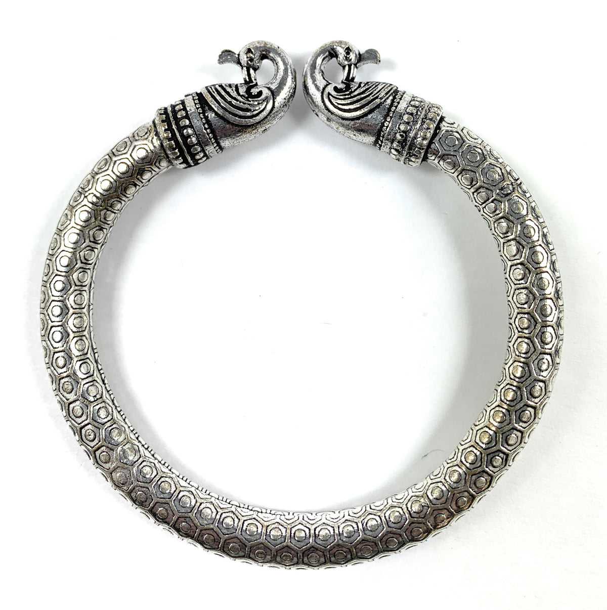 Vibhsa Antique Norse Viking Cuff Bracelet with Peacock Heads