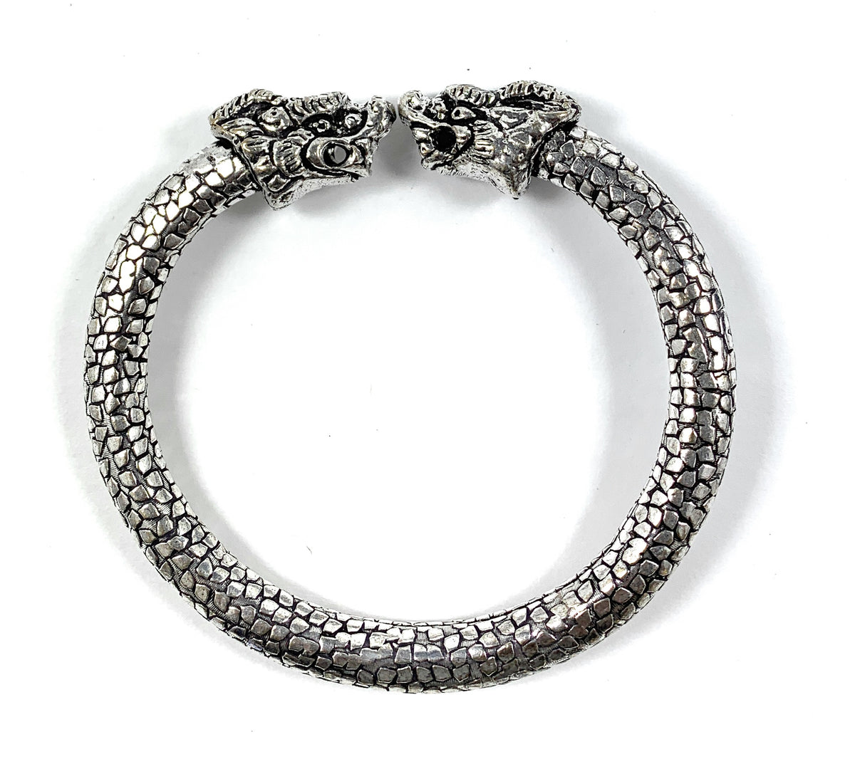 Vibhsa Antique Norse Viking Bracelet With Lion Heads & Snake Pattern