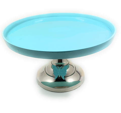 Cake Turquoise Stand with Turquoise Butterfly (10" Cake Holder) - Vibhsa