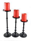 Pillar Candle Holders Set of 3 Matte Black - Vibhsa