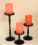 Pillar Candle Holder Set of 3 Matte Black - Vibhsa