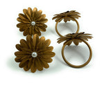 Vibhsa Golden Floral Set of 4 Napkin Rings