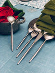 silver hammered flatware set of 20 pieces