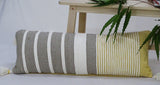 Decorative Long Grey Stripes Throw Pillow (14X36 Inches)