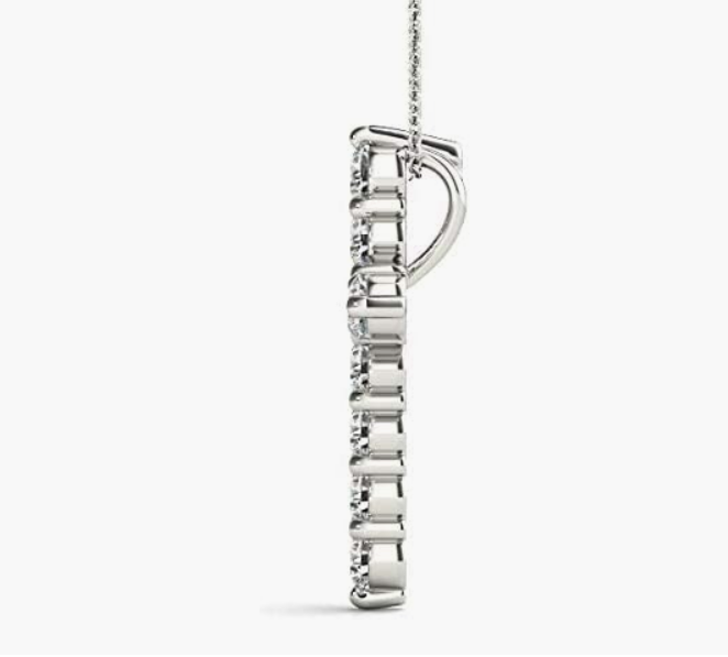 Radiant 0.55 Ct Moissanite Pendant Necklace 14K White Gold