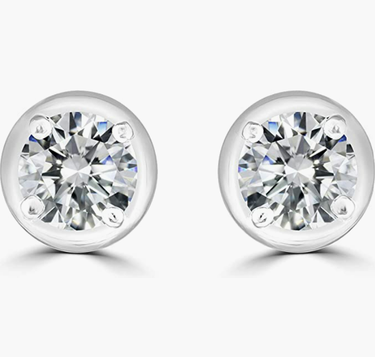 Brilliant Round-Cut 5mm 0.81 Carat Moissanite 925 Sterling Silver Earrings for Women