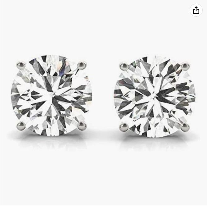 Brilliant Round-Cut 4.5mm 0.63 Carat Moissanite 925 Sterling Silver Earrings for Women