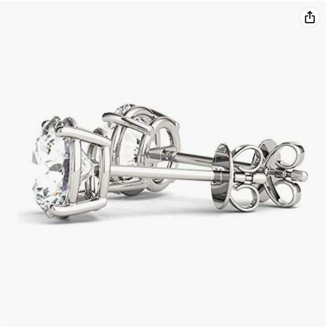Brilliant Round-Cut 4.5mm 0.63 Carat Moissanite 925 Sterling Silver Earrings for Women
