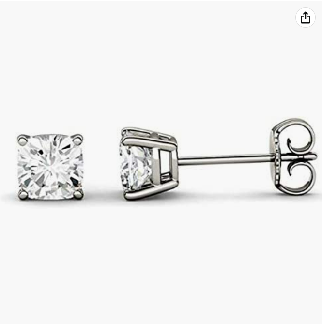 Brilliant Cushion 4.5mm 0.83 Carat Moissanite 925 Sterling Silver Earrings for Women