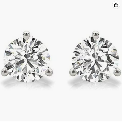 studs for women in 14 kt white gold and moissanite