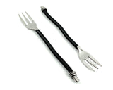 Appetizer Forks Set of 6 (Black Twisted Handle) - Vibhsa