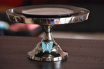 Cake Stand with Turquoise Butterfly (10" Cake Holder) - Vibhsa