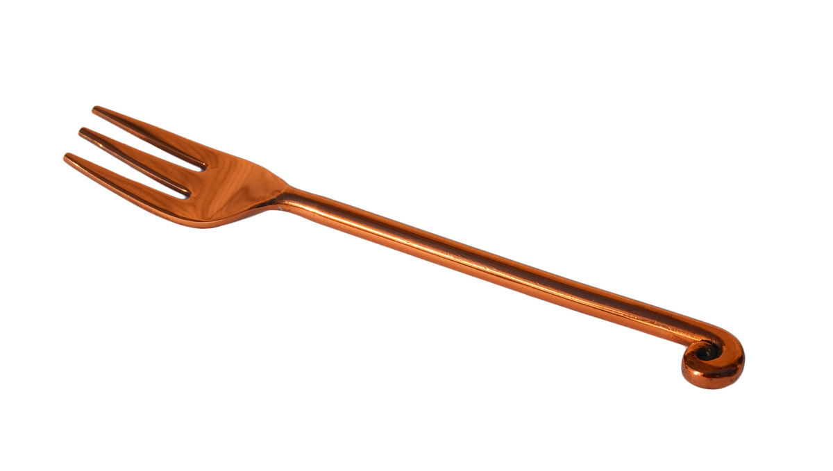Vibhsa Copper Finish Appetizer Forks, Set of 6