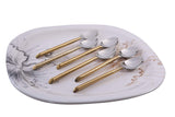 Vibhsa Golden Silverware Dessert Spoons Set of 6
