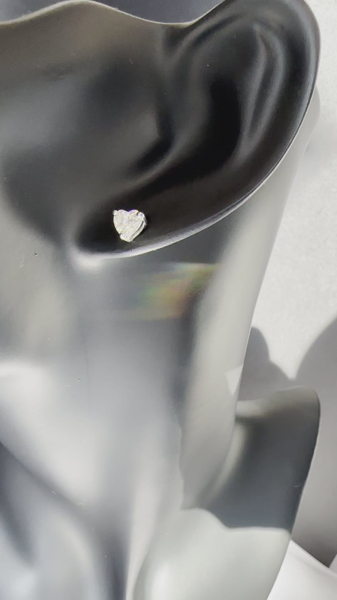 Earrings Heart Shape 4.5mm 0.60 Ct Moissanite 925 Sterling Silver