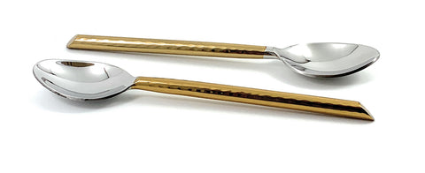 Vibhsa Golden Silverware Teaspoons/Dessert Spoons Set of 6