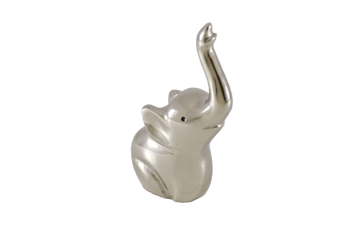 Vibhsa Elephant Ring Holder, 4 Inch, Silver Finish