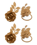 Vibhsa Golden Rose Set of 4 Napkin Rings