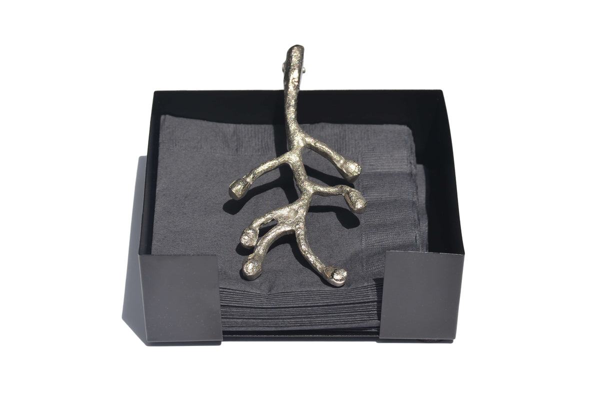 Vibhsa Napkin Holder Dinning Decor and Housewarming Gift (silver)