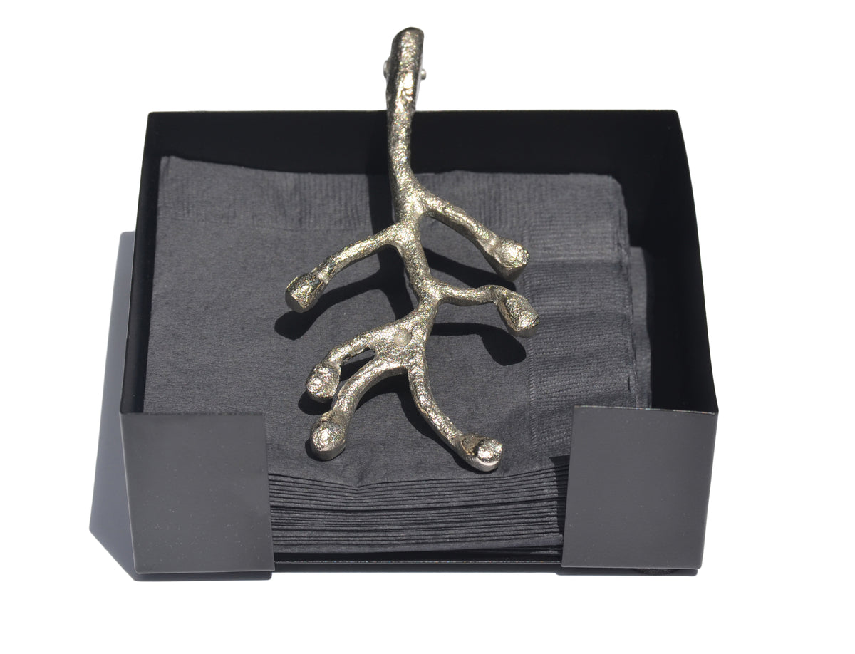 Vibhsa Napkin Holder Dinning Decor and Housewarming Gift (silver)