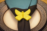 Vibhsa Butterfly Yellow Napkin Rings Set of 4