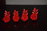 Vibhsa Red Rose Set of 4 Napkin Rings