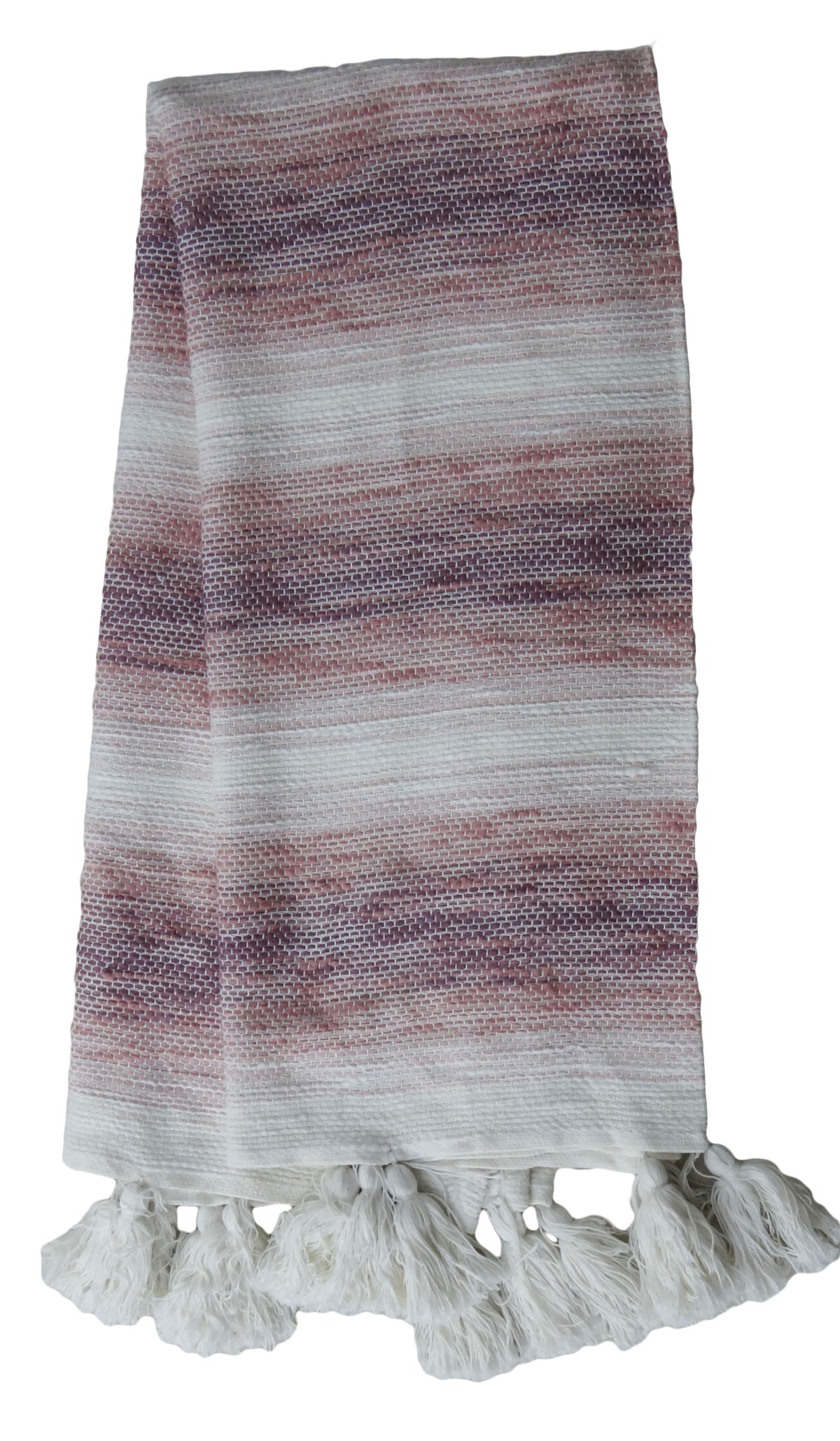 Hand loom Woven Textured Throw Blush/Lavender