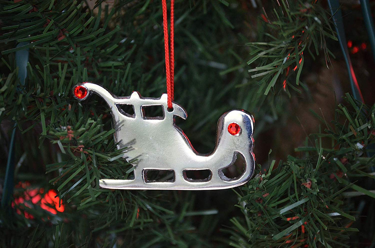 Vibhsa Sleigh Christmas Tree Ornament Decorations Set of 8