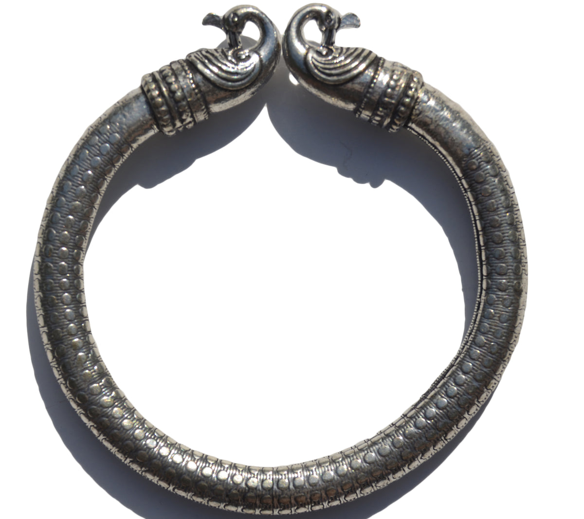 Vibhsa Antique Norse Peacock Head with Dotted Pattern Viking Bracelet